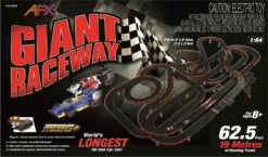 AFX Giant Raceway 62.5-Foot Mega G+ HO Slot Car Track Set W/Tri-Power Pack