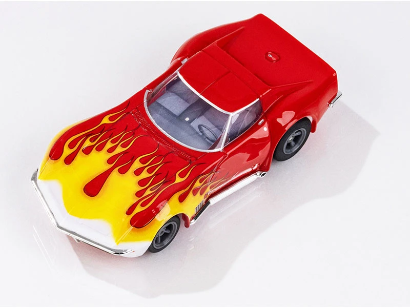 AFX 1970 Corvette Red W/Yellow Wildfire Mega G+ HO Slot Car 3 AFX 1970 Corvette Red W/Yellow Wildfire Mega G+ HO Slot Car