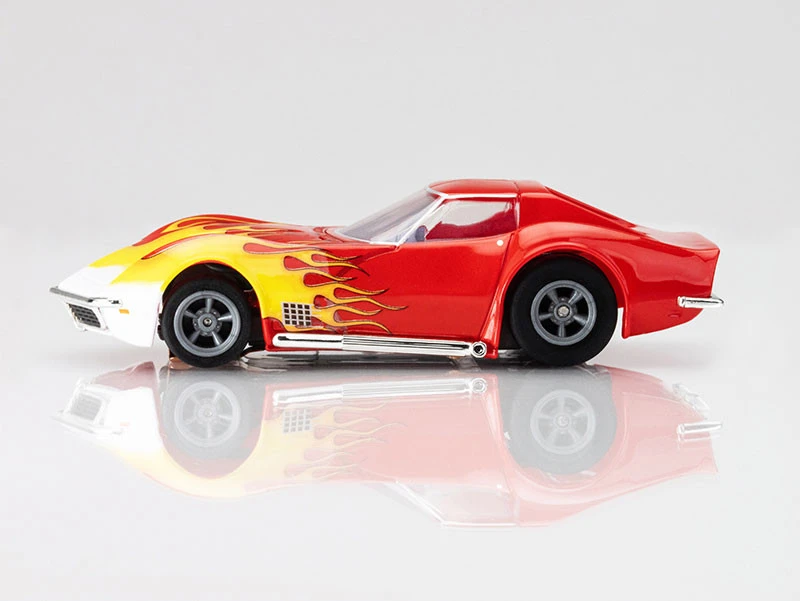 AFX 1970 Corvette Red W/Yellow Wildfire Mega G+ HO Slot Car 5 AFX 1970 Corvette Red W/Yellow Wildfire Mega G+ HO Slot Car - Image 3