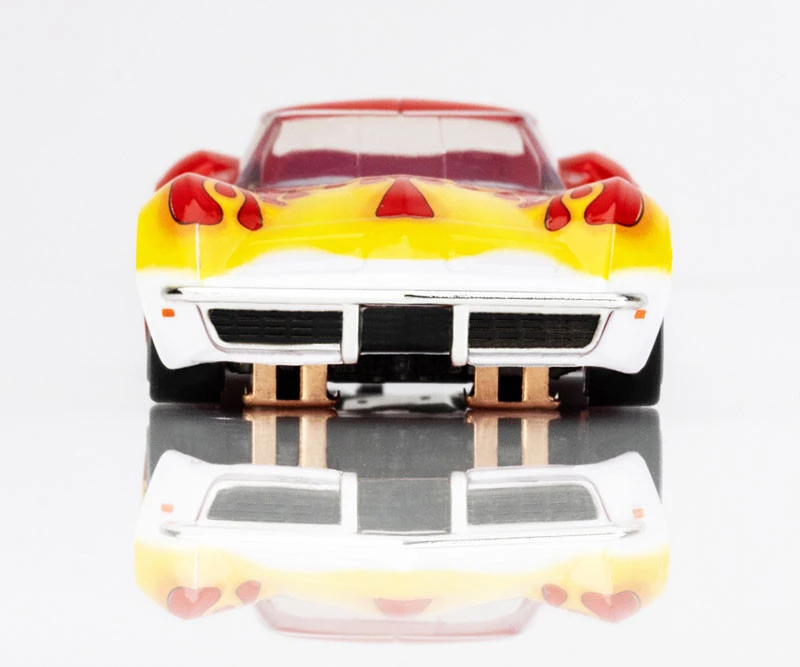 AFX 1970 Corvette Red W/Yellow Wildfire Mega G+ HO Slot Car 7 AFX 1970 Corvette Red W/Yellow Wildfire Mega G+ HO Slot Car - Image 5