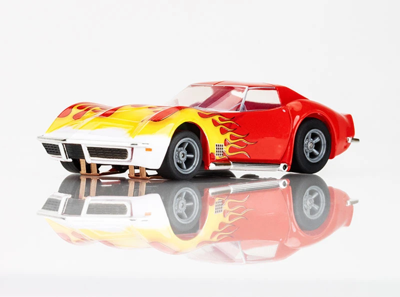 AFX 1970 Corvette Red W/Yellow Wildfire Mega G+ HO Slot Car 4 AFX 1970 Corvette Red W/Yellow Wildfire Mega G+ HO Slot Car - Image 2