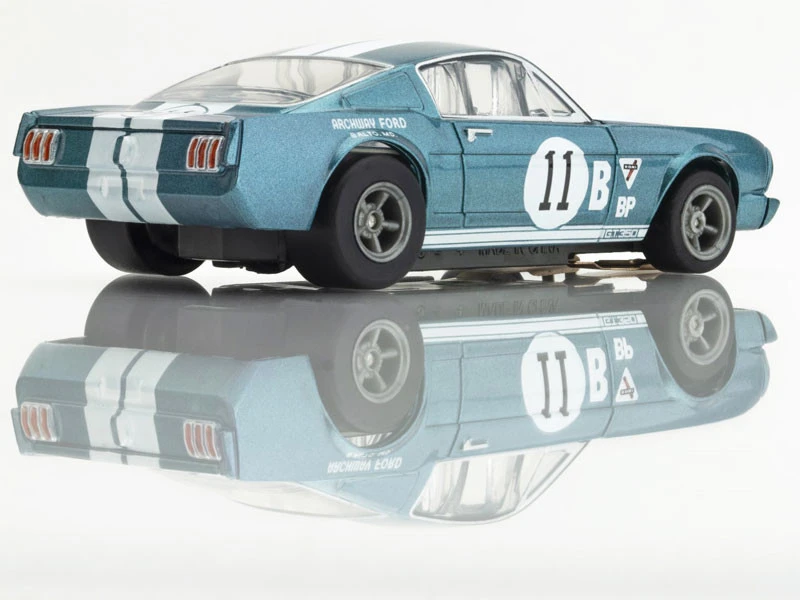 AFX 1965 Shelby Mustang GT350R Mark Donohue Blue/White Mega G+ HO Slot Car 10 AFX 1965 Shelby Mustang GT350R Mark Donohue Blue/White Mega G+ HO Slot Car - Image 8