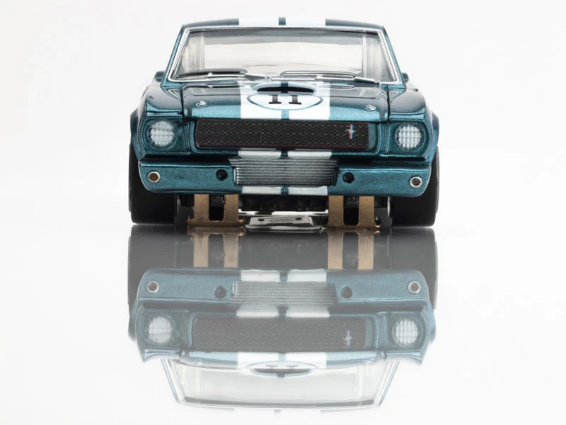 AFX 1965 Shelby Mustang GT350R Mark Donohue Blue/White Mega G+ HO Slot Car 7 AFX 1965 Shelby Mustang GT350R Mark Donohue Blue/White Mega G+ HO Slot Car - Image 5
