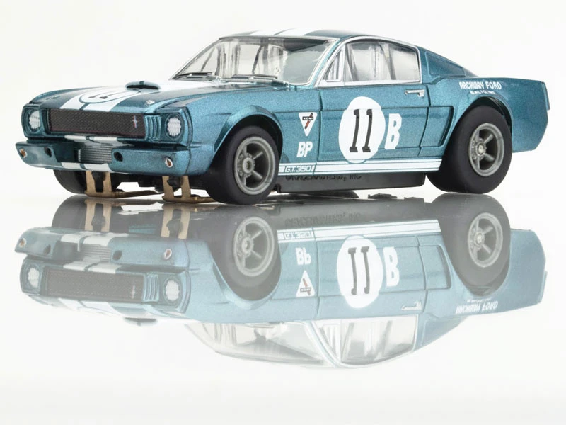 AFX 1965 Shelby Mustang GT350R Mark Donohue Blue/White Mega G+ HO Slot Car 4 AFX 1965 Shelby Mustang GT350R Mark Donohue Blue/White Mega G+ HO Slot Car - Image 2