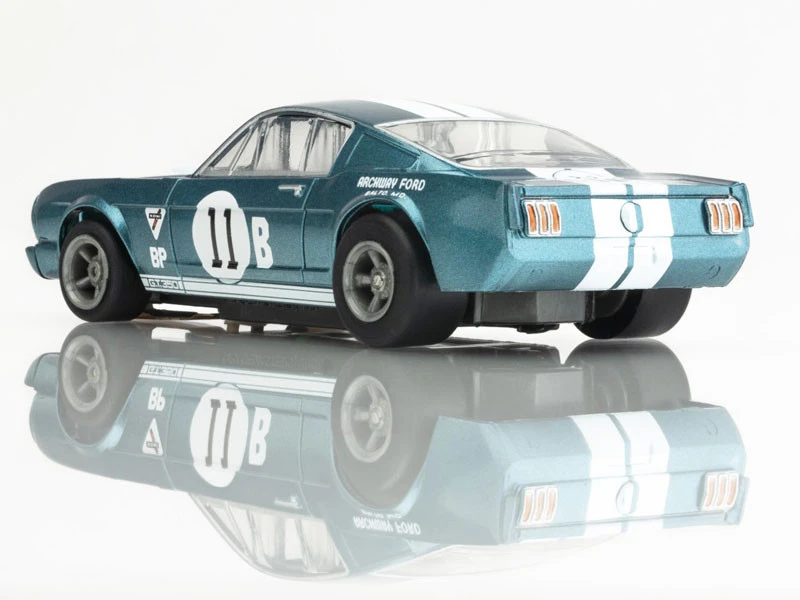 AFX 1965 Shelby Mustang GT350R Mark Donohue Blue/White Mega G+ HO Slot Car 6 AFX 1965 Shelby Mustang GT350R Mark Donohue Blue/White Mega G+ HO Slot Car - Image 4