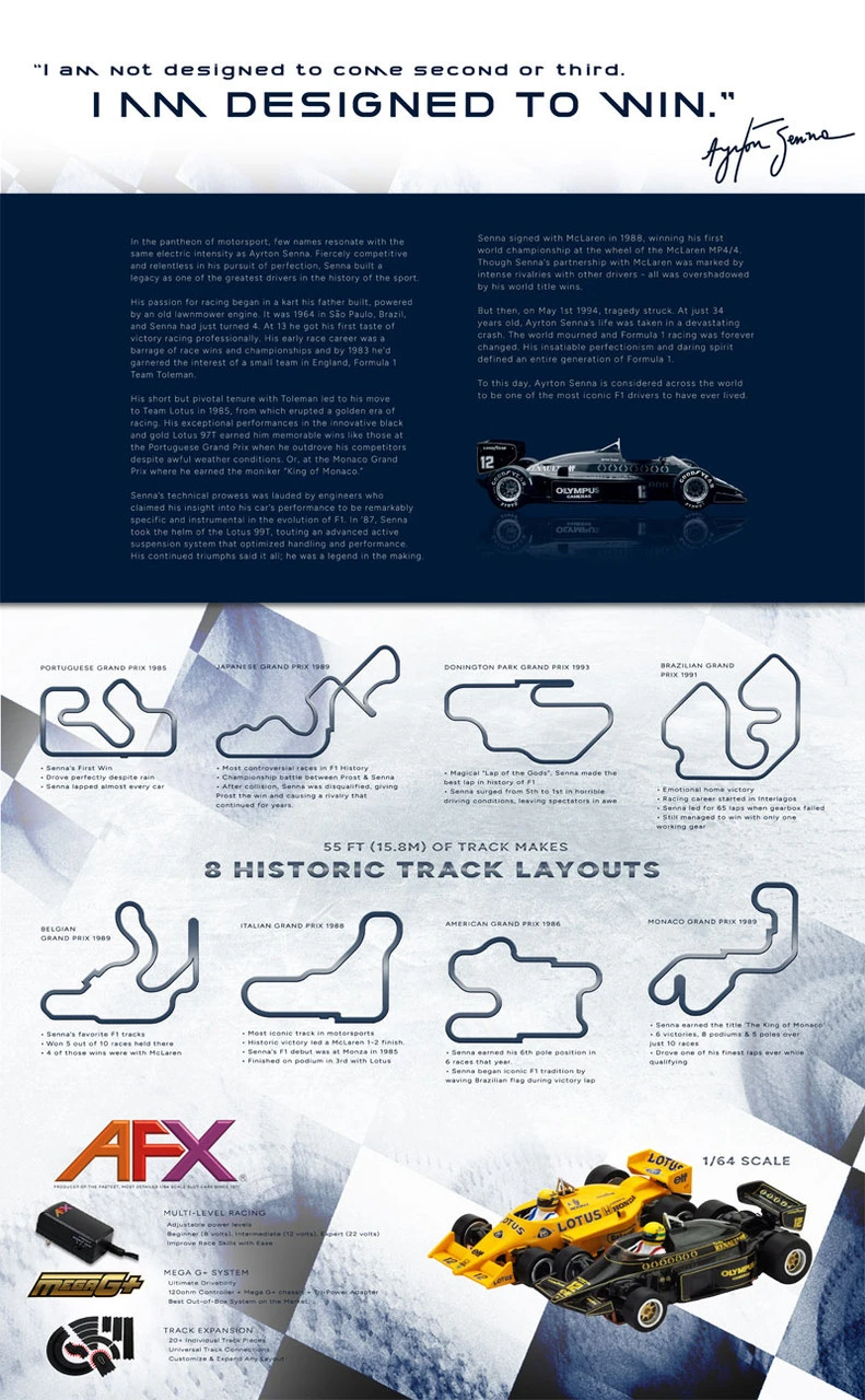 AFX Ayrton Senna Limited Edition Mega G+ HO Slot Car Race Set 6 AFX Ayrton Senna Limited Edition Mega G+ HO Slot Car Race Set - Image 4