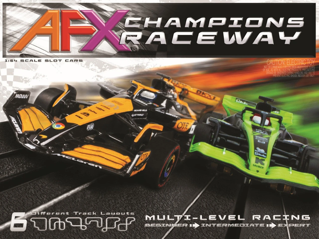 AFX Champions Raceway 18-Foot Mega G+ HO Slot Car Race Set 3 AFX Champions Raceway 18-Foot Mega G+ HO Slot Car Race Set