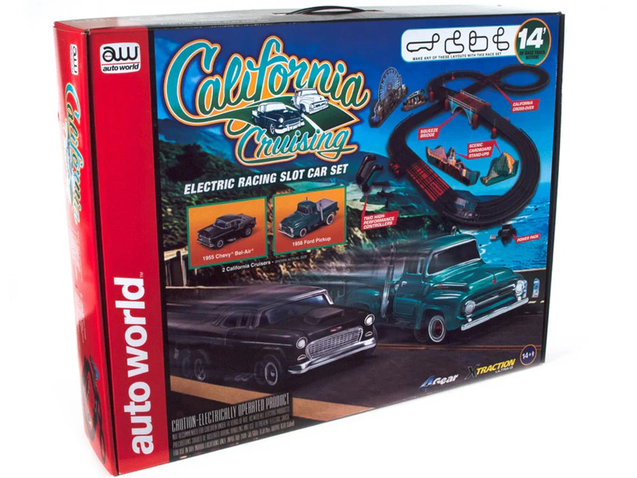 Auto World California Cruising "The Pacific Coast Highway" 14-Foot HO Slot Car Race Set 3 Auto World California Cruising "The Pacific Coast Highway" 14-Foot HO Slot Car Race Set