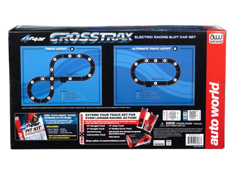 Auto World CrossTrax Road Course 9-Foot HO Slot Car Race Set 12 Auto World CrossTrax Road Course 9-Foot HO Slot Car Race Set - Image 10