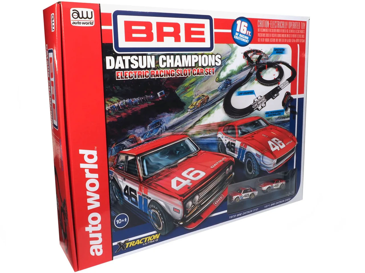 Auto World BRE Datsun Champions 16-Foot HO Slot Car Race Set 3 Auto World BRE Datsun Champions 16-Foot HO Slot Car Race Set
