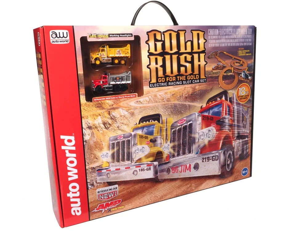 Auto World Gold Rush "Go For The Gold" 18-Foot HO Slot Car Race Set 3 Auto World Gold Rush "Go For The Gold" 18-Foot HO Slot Car Race Set