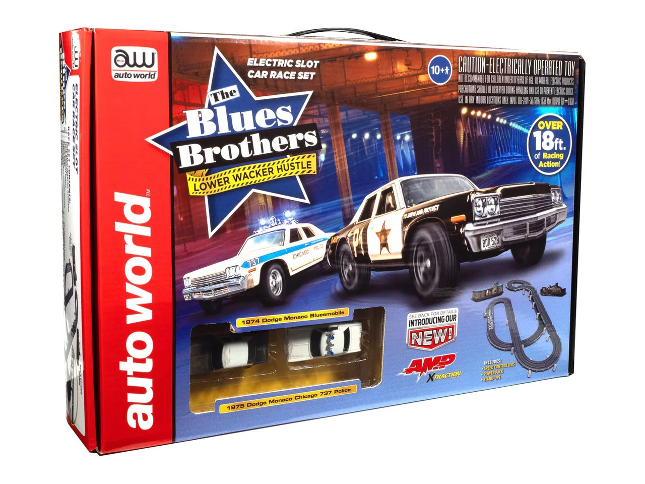 Auto World Blues Brothers Lower Wacker Hustle 18-Foot HO Slot Car Race Set 3 Auto World Blues Brothers Lower Wacker Hustle 18-Foot HO Slot Car Race Set