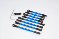 GPM Complete Blue Aluminum Tie Rod & Pushrod Set For 1/16 E-Revo & Summit
