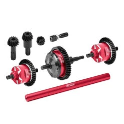 GPM Red 4140 Carbon Steel And 7075 Alloy Front & Center & Rear Complete Differential For Mini Maxx/XRT