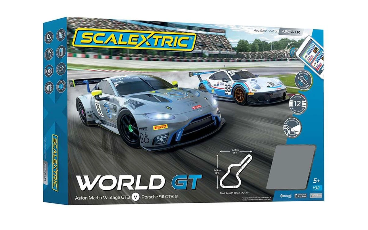 Scalextric ARC AIR - World GT 1/32 Slot Car Set 3 Scalextric ARC AIR - World GT 1/32 Slot Car Set