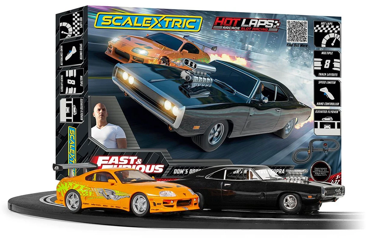 Scalextric Fast And Furious Hot Laps Race Set 1/32 Slot Car Track Set 3 Scalextric Fast And Furious Hot Laps Race Set 1/32 Slot Car Track Set