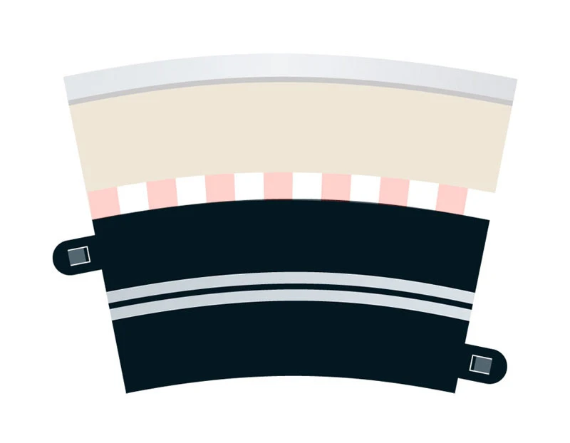 Scalextric 1/32 Single Lane Radius 3 Curve 22.5 (4) 3 Scalextric 1/32 Single Lane Radius 3 Curve 22.5 (4)