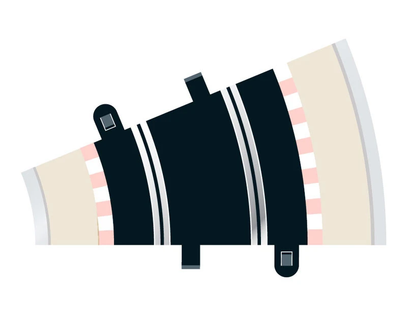 Scalextric 1/32 Digital Track Radius 2 Curve 22.5 Degrees 3 Scalextric 1/32 Digital Track Radius 2 Curve 22.5 Degrees