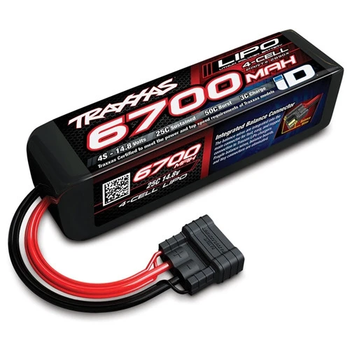 Traxxas 14.8V 4S 6700mAh LiPo W/ID Connector 3 Traxxas 14.8V 4S 6700mAh LiPo W/ID Connector