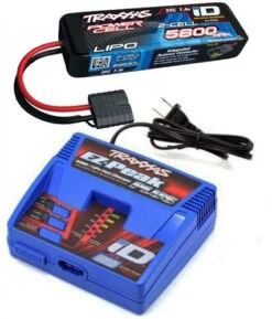 Traxxas EZ-Peak Plus LiPo Charger & 5800mAh 7.4V ID Battery Combo For BANDIT