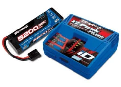 Traxxas 2970-2SR EZ-Peak ID 4-Amp Auto-iD NiMH/LiPo Charger & 2S 5200mAh Hardcase LiPo Battery Completer