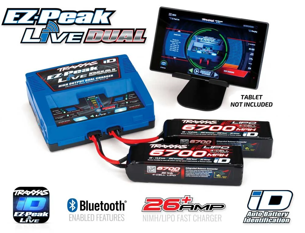 Traxxas EZ-Peak Live Dual ID Charger & 2x 4S 6700mAh LiPo Batteries For X-Maxx 8S 4 Traxxas EZ-Peak Live Dual ID Charger & 2x 4S 6700mAh LiPo Batteries For X-Maxx 8S - Image 2