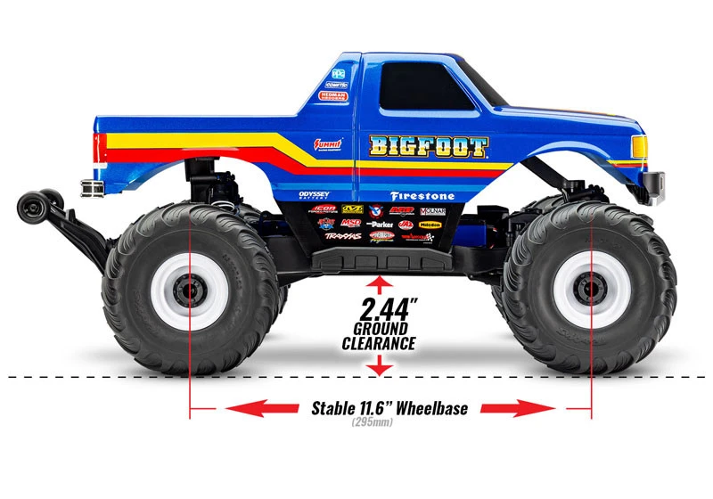 Traxxas BIGFOOT 4X4 Brushless BL-2s RTR Monster Truck & FREE LIPO BATTERY AND USB-C LIPO CHARGER 12 Traxxas BIGFOOT 4X4 Brushless BL-2s RTR Monster Truck & FREE LIPO BATTERY AND USB-C LIPO CHARGER - Image 10
