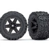 Traxxas Rustler 4x4 Talon EXT Tires Mounted On Black 2.8 Wheels (2)