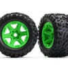 Traxxas Talon EXT Tires Mounted On Green Wheels W/17mm Splined Hex