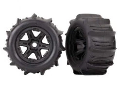 Traxxas Paddle Tires Mounted On Black 3.8 Wheels (2)