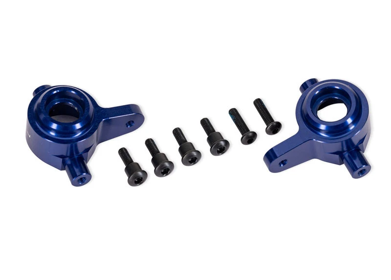 Traxxas Blue Aluminum Steering Blocks (Left & Right) 3 Traxxas Blue Aluminum Steering Blocks (Left & Right)