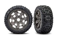 Traxxas 3.0" Gray Wheels With Belted Sledgehammer Tires (2)