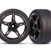 Traxxas Extra Wide Rear 2.1' Response Tires On Split-Spoke Black Chrome Wheels: Chevrolet Stingray -RC Superstore TRA9371 39173.1650052124