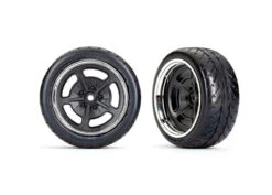 Traxxas Extra Wide Rear 2.1" Response Tires On Black With Chrome Wheels: Factory Five '33 Coupe/'35 Truck