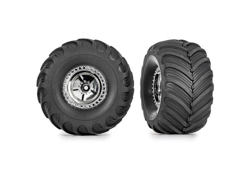 Traxxas TRX-4MT Terra Groove 3.0x1.0" Tires, 1.2" Chrome Wheels 3 Traxxas TRX-4MT Terra Groove 3.0x1.0" Tires, 1.2" Chrome Wheels